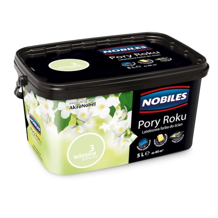 Farba lateksowa Nobiles Pory Roku Wiosna Koniczynowa 5L matowa do ścian i sufitów do wnętrz