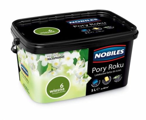 Farba lateksowa Nobiles Pory Roku Wiosna Szczypiorkowa 5L matowa do ścian i sufitów do wnętrz