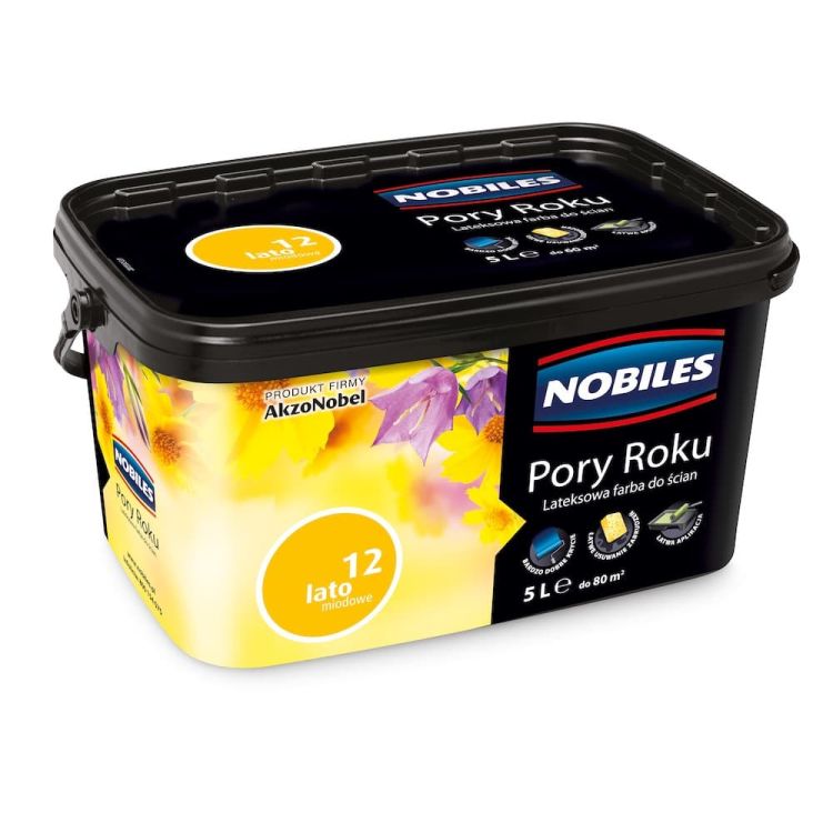 Farba lateksowa Nobiles Pory Roku Lato Miodowe 5L matowa do ścian i sufitów do wnętrz