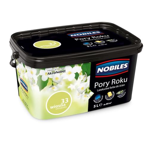 Farba lateksowa Nobiles Pory Roku Wiosna Tatarakowa 5L matowa do ścian i sufitów do wnętrz
