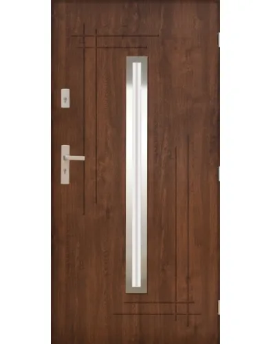 Drzwi zewnętrzne ALFA orzech – zdjęcie 1