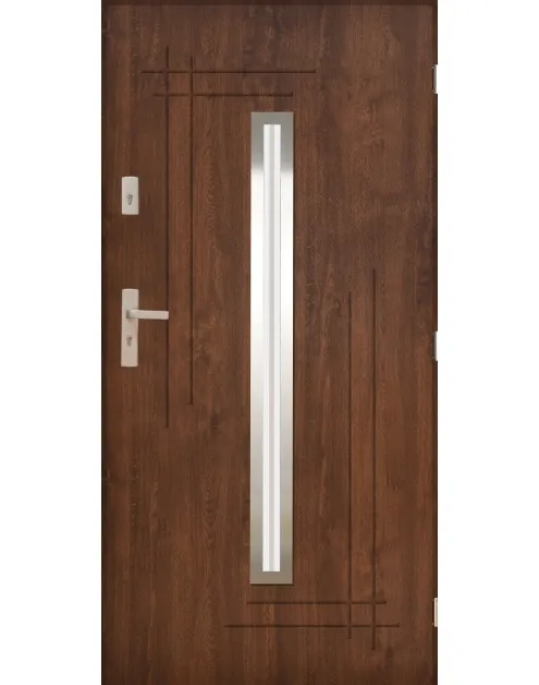 Drzwi zewnętrzne ALFA orzech – zdjęcie 1