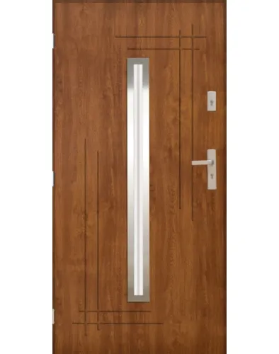 Drzwi zewnętrzne ALFA złoty dąb 90L – zdjęcie 1