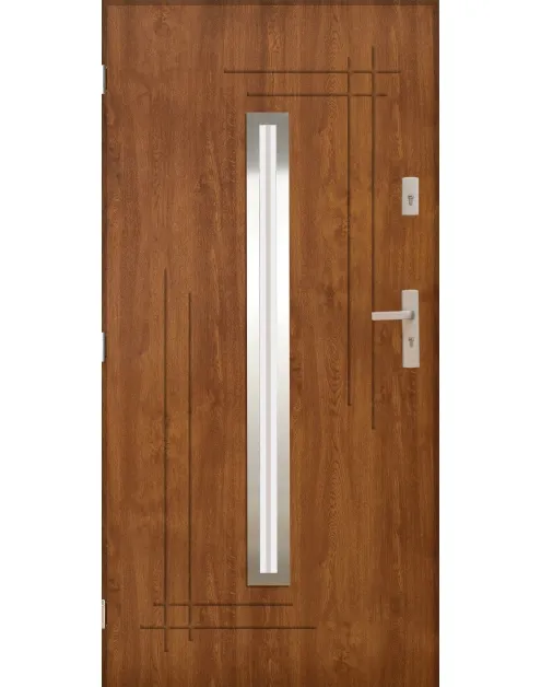 Drzwi zewnętrzne ALFA złoty dąb 90L – zdjęcie 1