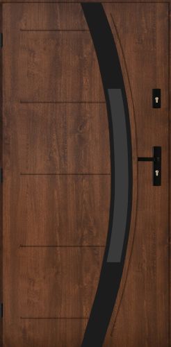 Drzwi zewnętrzne DIUNA orzech 90L – zdjęcie 1