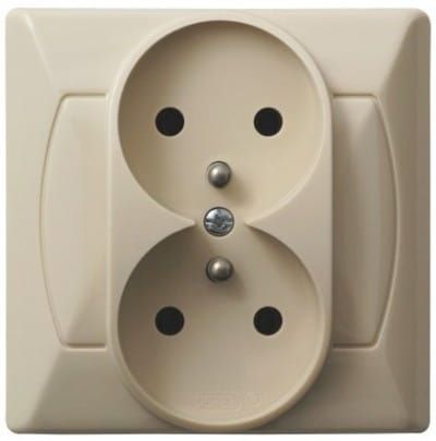 Akcent gniazdo podwójne z uziemieniem bez – zdjęcie 1