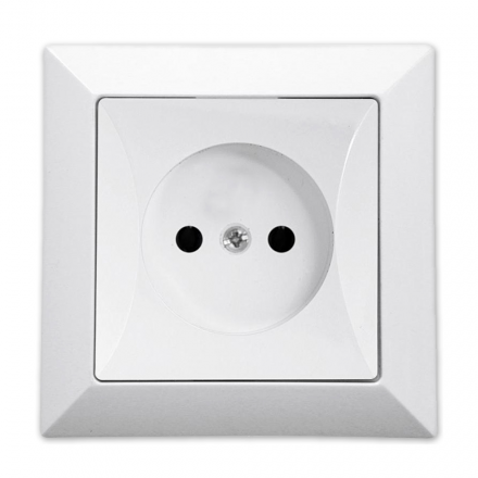 Opal gniazdo pojedyńcze bez uziemienia białe – zdjęcie 1