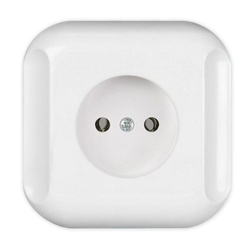 Topaz gniazdo pojedyńcze podtynkowe bez uziemienia białe – zdjęcie 1