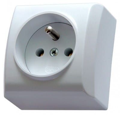 Bis gniazdo pojedyńcze białe bez uziemienia – zdjęcie 1