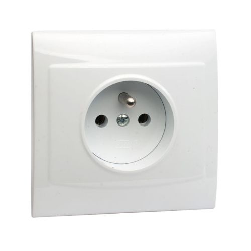 Vega gniazdo pojedyńcze białe z uziemieniem – zdjęcie 1