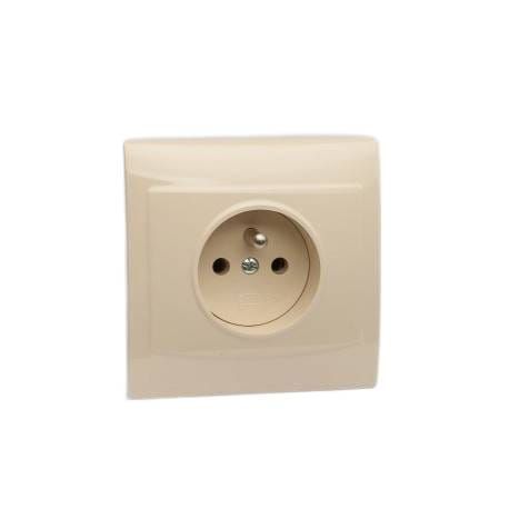 Vega gniazdo pojedyńcze z uziemieniem beż – zdjęcie 1