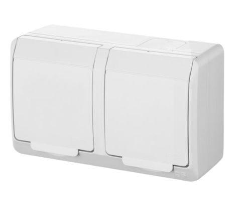 Hermes gniazdo hermetyczne podwójne białe – zdjęcie 1