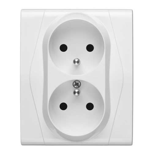 Festa gniazdo podtynkowe podwójne z uziemieniem – zdjęcie 1