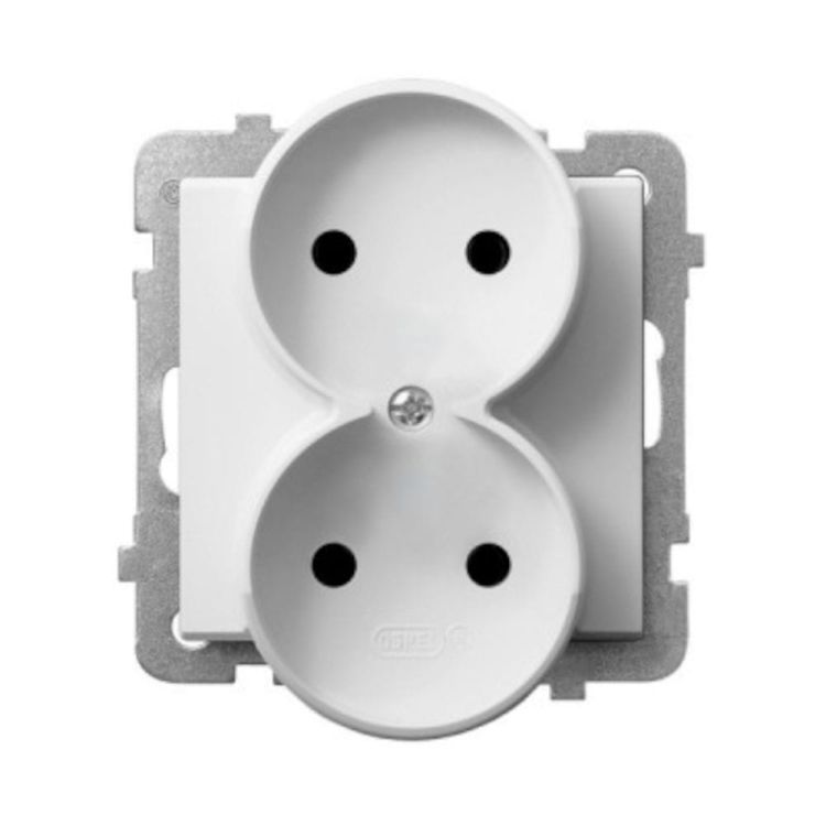 Sonata gniazdo podwójne białe z uziemieniem – zdjęcie 1