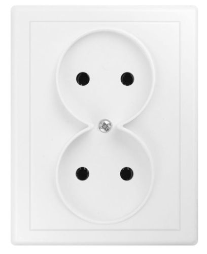 Jowisz gniazdo podwójne bez uziemienia białe – zdjęcie 1