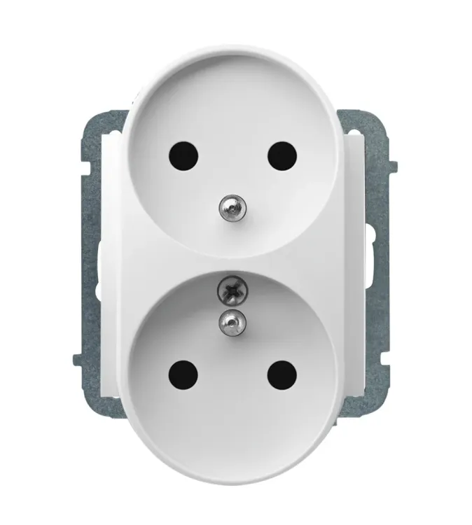 Carla gniazdo podwójne podtynkowe bez ramki – zdjęcie 1