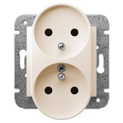 Carla gniazdo podwójne krem GN 2x2P+Z bez ramki – zdjęcie 1