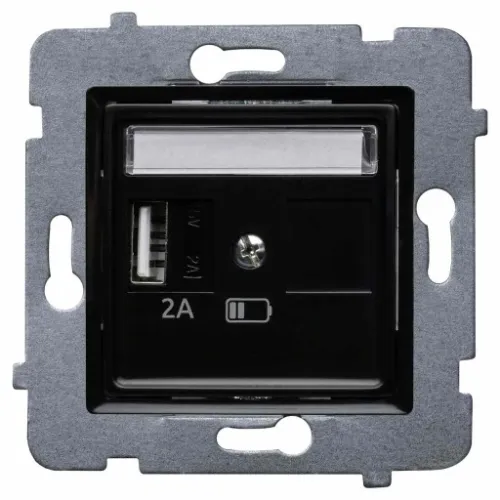 Rosa ładowarka czarny mat USB A B/R – zdjęcie 1