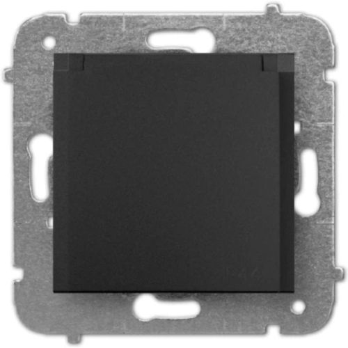 Carla gniazdo bryzgoszczelne IP44 bez ramki czarne – zdjęcie 1