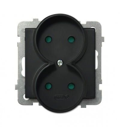 Sonata gniazdo podwójne bez ramki czarne – zdjęcie 1