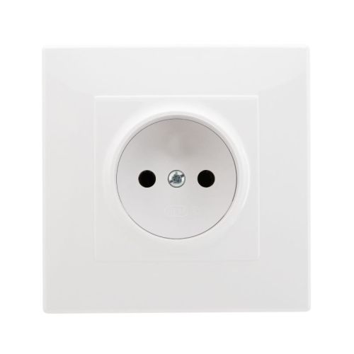 Milano gniazdo pojedyńcze bez uziemienia białe – zdjęcie 1