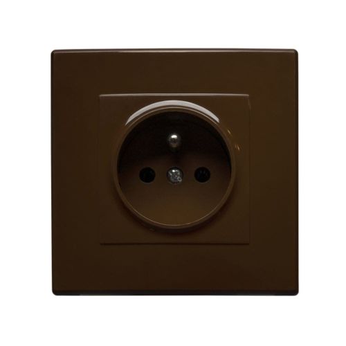 Milano gniazdo pojedyńcze z uziemieniem brąz – zdjęcie 1