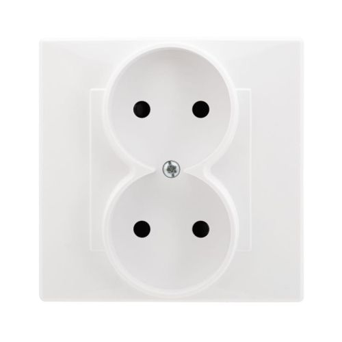 Milano gniazdo podwójne bez uziemienia białe – zdjęcie 1