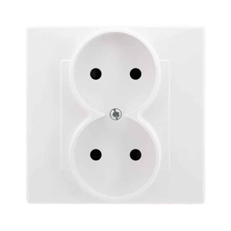 Milano gniazdo podwójne bez uziemienia białe – zdjęcie 1