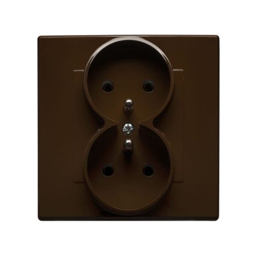 Milano gniazdo podwójne z uziemieniem brąz – zdjęcie 1