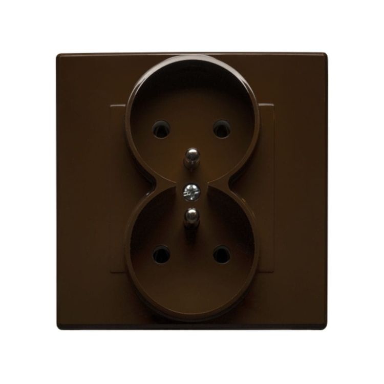 Milano gniazdo podwójne z uziemieniem brąz – zdjęcie 1