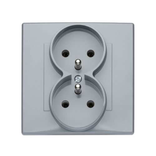 Milano gniazdo podwójne z uziemieniem popiel – zdjęcie 1