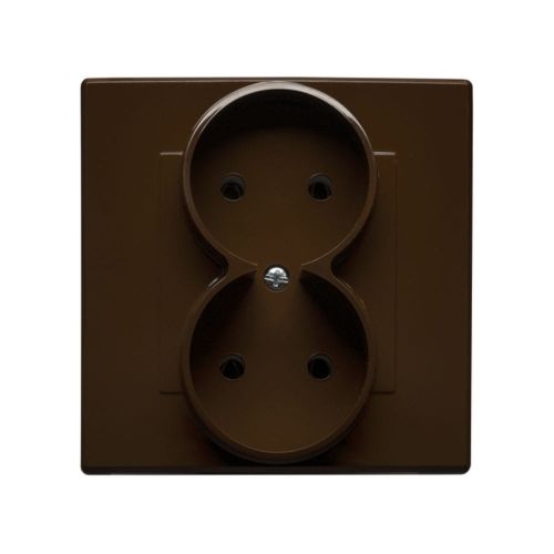 Milano gniazdo podwójne bez uziemienia brąz – zdjęcie 1