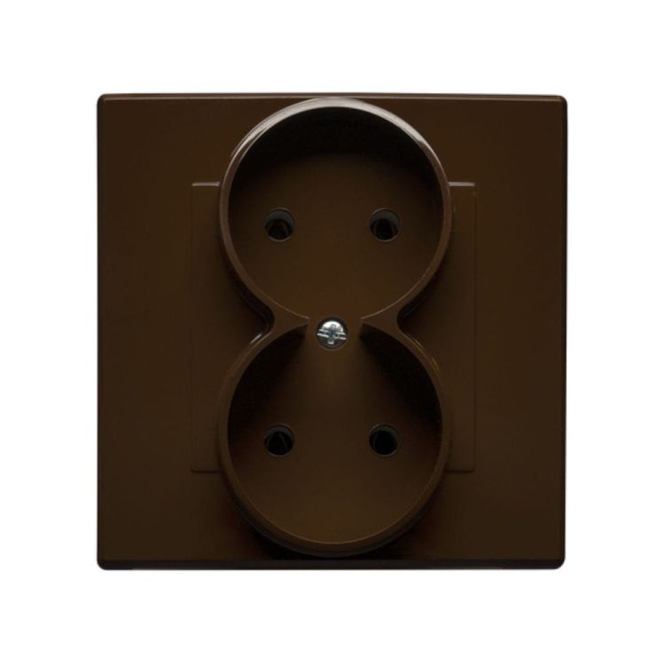 Milano gniazdo podwójne bez uziemienia brąz – zdjęcie 1