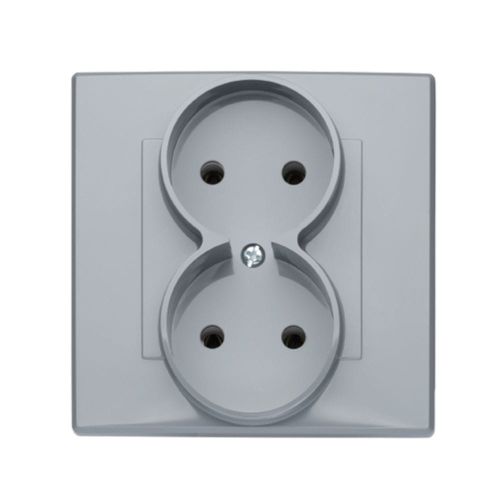 Milano gniazdo podwójne bez uziemienia popiel – zdjęcie 1