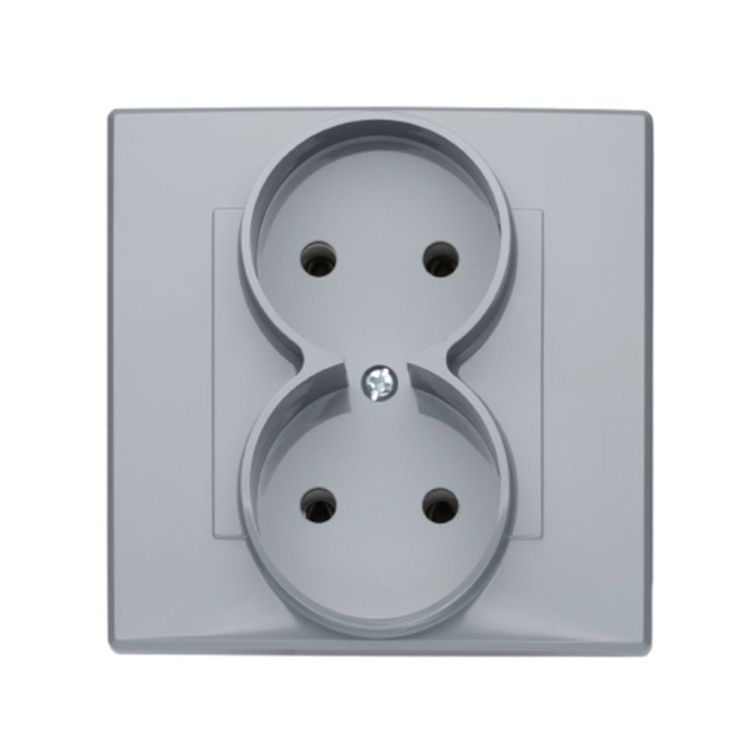 Milano gniazdo podwójne bez uziemienia popiel – zdjęcie 1