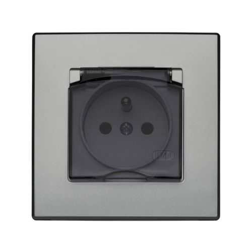 Milano gniazdo bryzgoszczelne srebrne – zdjęcie 1