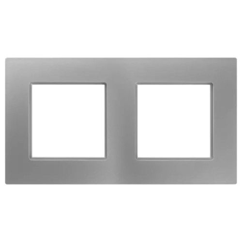 Rosa ramka podwójna srebrny metalik – zdjęcie 1