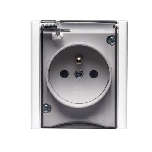 Bravo gniazdo pojedyńcze białe z uziemieniem – zdjęcie 1