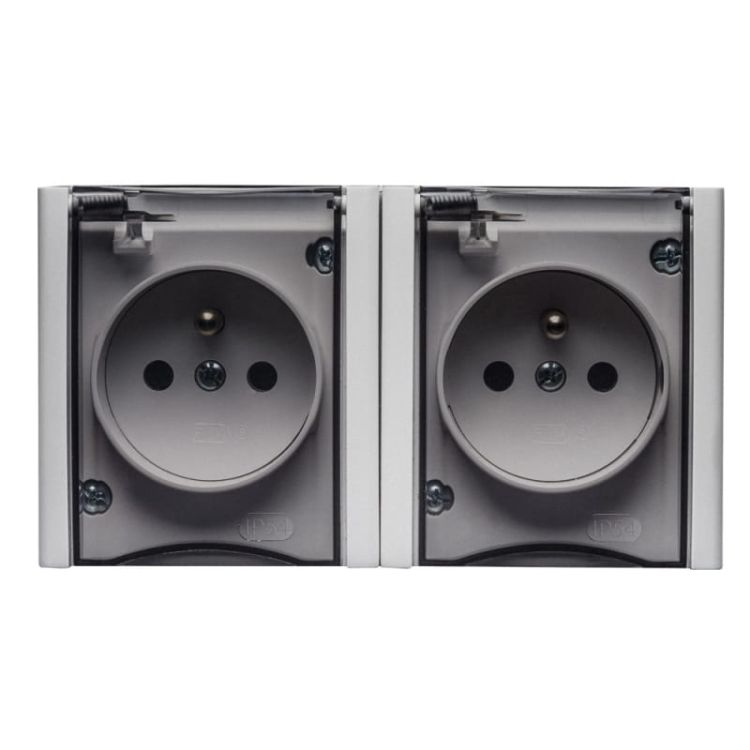 Bravo gniazdo białe podwójne biały/dymny z/u – zdjęcie 1