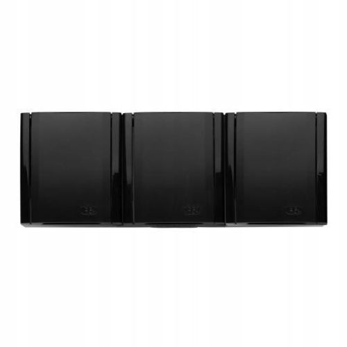 Bravo gniazdo potrójne z uziemieniem czarne natynkowe – zdjęcie 1