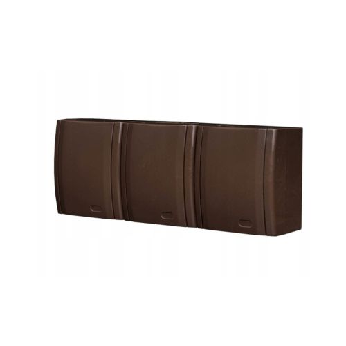 Bravo gniazdo potrójne z uziemieniem natynkowe brąz – zdjęcie 1