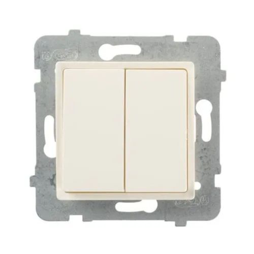 Rosa łącznik podwójny ecru bez ramki – zdjęcie 1