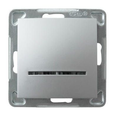 Impresja łącznik pojedyńczy srebrny z podświetleniem niebieskim – zdjęcie 1