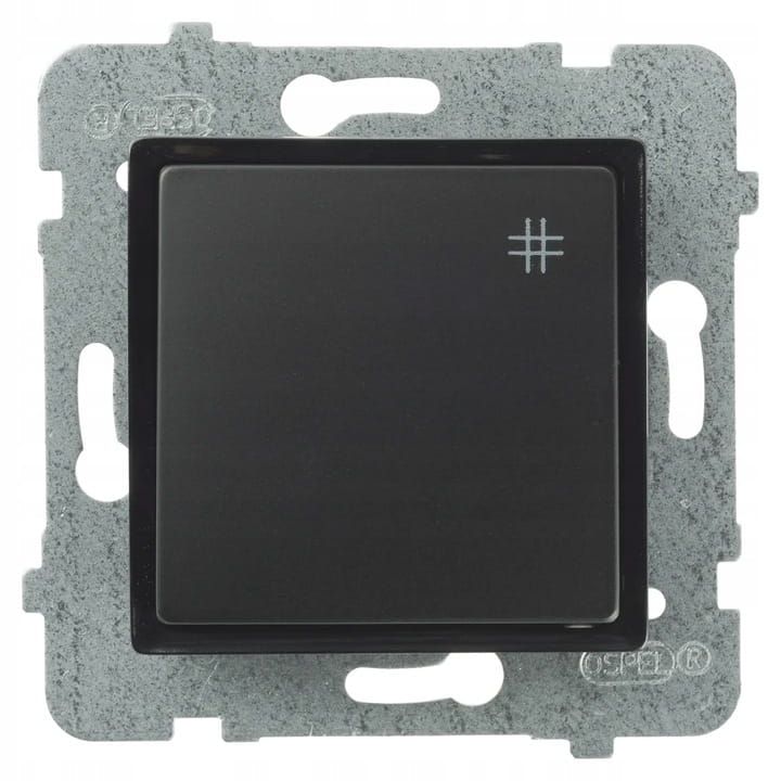 Rosa łącznik krzyżowy czarny mat  bez ramki LP-4Q/M – zdjęcie 1