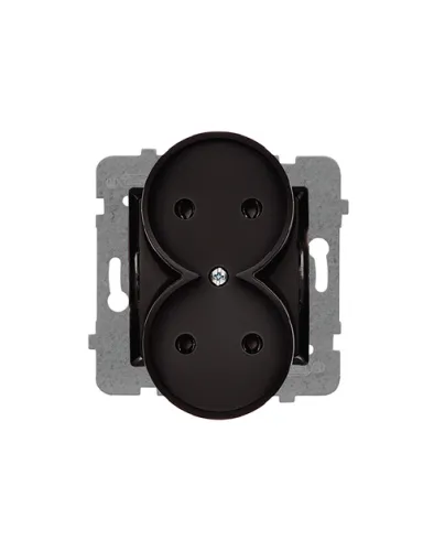 Rosa gniazdo podwójne bez uziemienia czarny mat bez ramki – zdjęcie 1