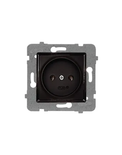 Rosa gniazdo pojedyncze bez uziemienia czarny mat – zdjęcie 1