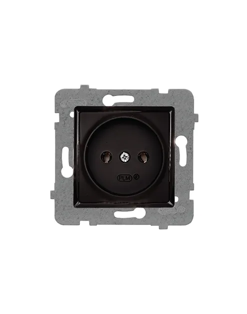 Rosa gniazdo pojedyncze bez uziemienia czarny mat – zdjęcie 1