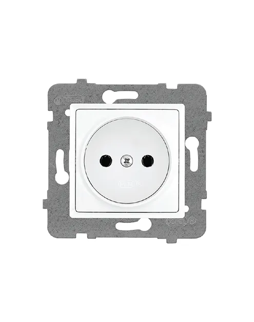 Rosa gniazdo pojedyncze bez uziemienia białe – zdjęcie 1