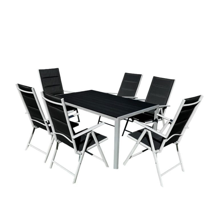 Zestaw mebli Harmony aluminium krzesło czarne – zdjęcie 1