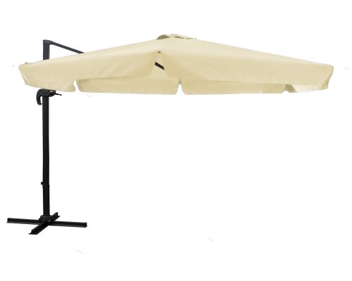 Parasol ogrodowy obrotowy 3m ze stojakiem beż – zdjęcie 1